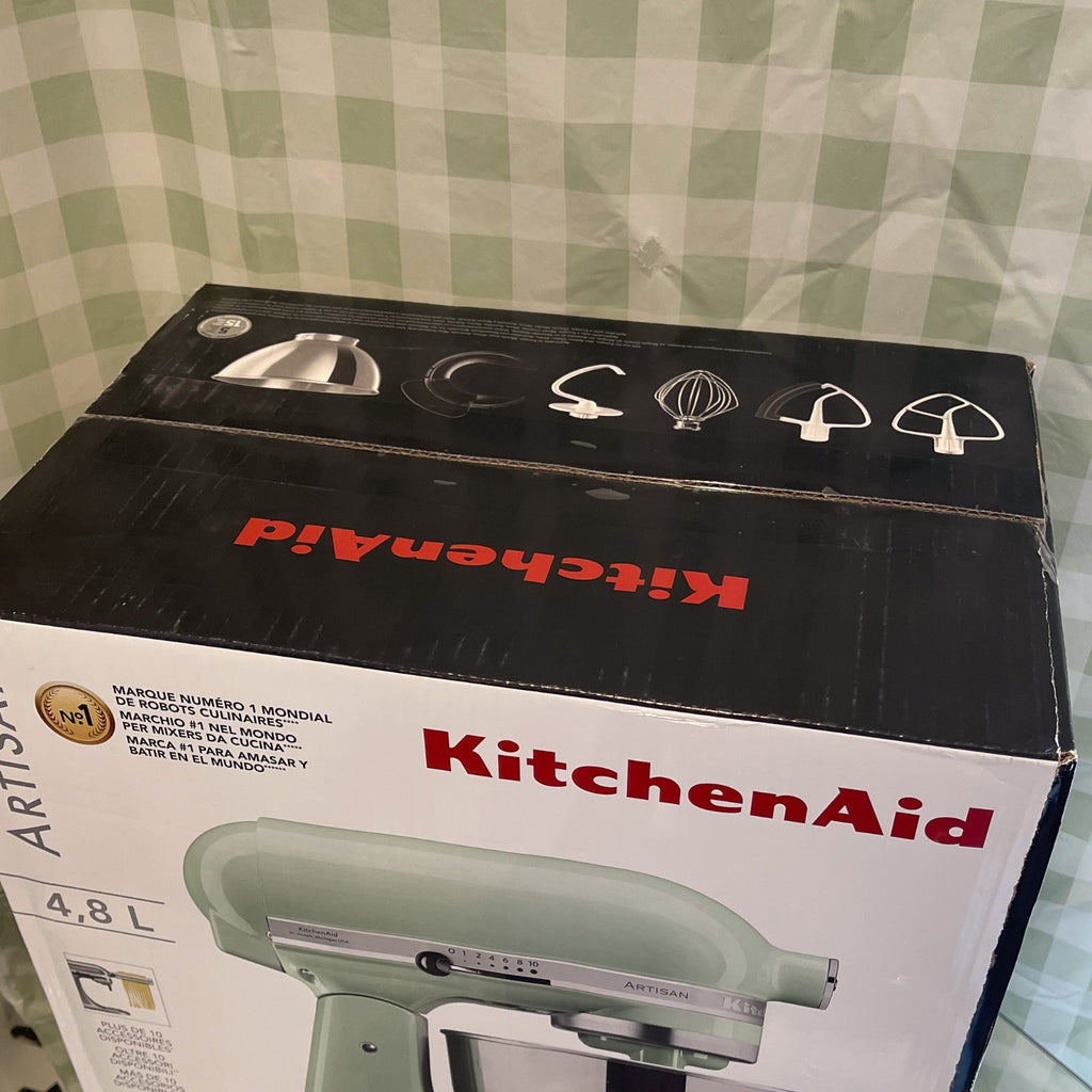 Refurbished KitchenAid Artisan 4.8L 300W Stand Mixer — Pistachio — straight front view